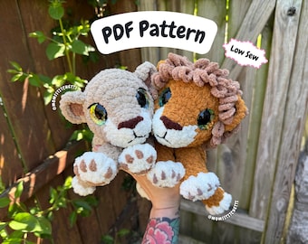 Lion Crochet Pattern, Amigurumi Instructions, Crochet Big Cats, Cute Birthday Gift
