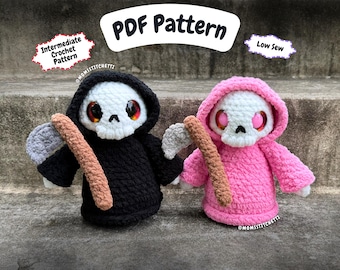Low Sew Grim Reaper Crochet Pattern, Halloween Amigurumi Instructions