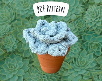 Succulent Crochet Pattern, No Sew Amigurumi Instructions, Crochet Plant, Cute Gift