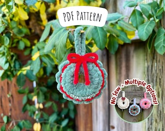 Ornement couronne sans couture au crochet, instructions pour amigurumi, cadeau de Noël