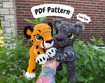 Cheetah & Panther Crochet Pattern, Amigurumi Instructions, Crochet Big Cats, Cute Birthday Gift