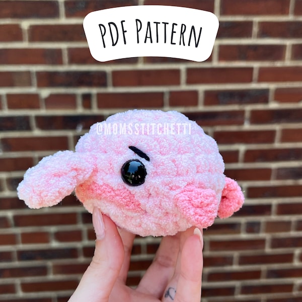 No Sew Mini Blob Fish Crochet Pattern, Amigurumi Instructions, Sea Creature Crochet Pattern, Birthday Gift, Quick Pattern, Crochet Keychain