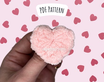 Heart Crochet Pattern, Amigurumi Instructions, Valentines Day Crochet