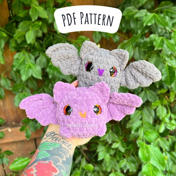 Low Sew Chonky Bat Crochet Pattern, Halloween Amigurumi Instructions, Birthday Gift, Animal Crochet Pattern