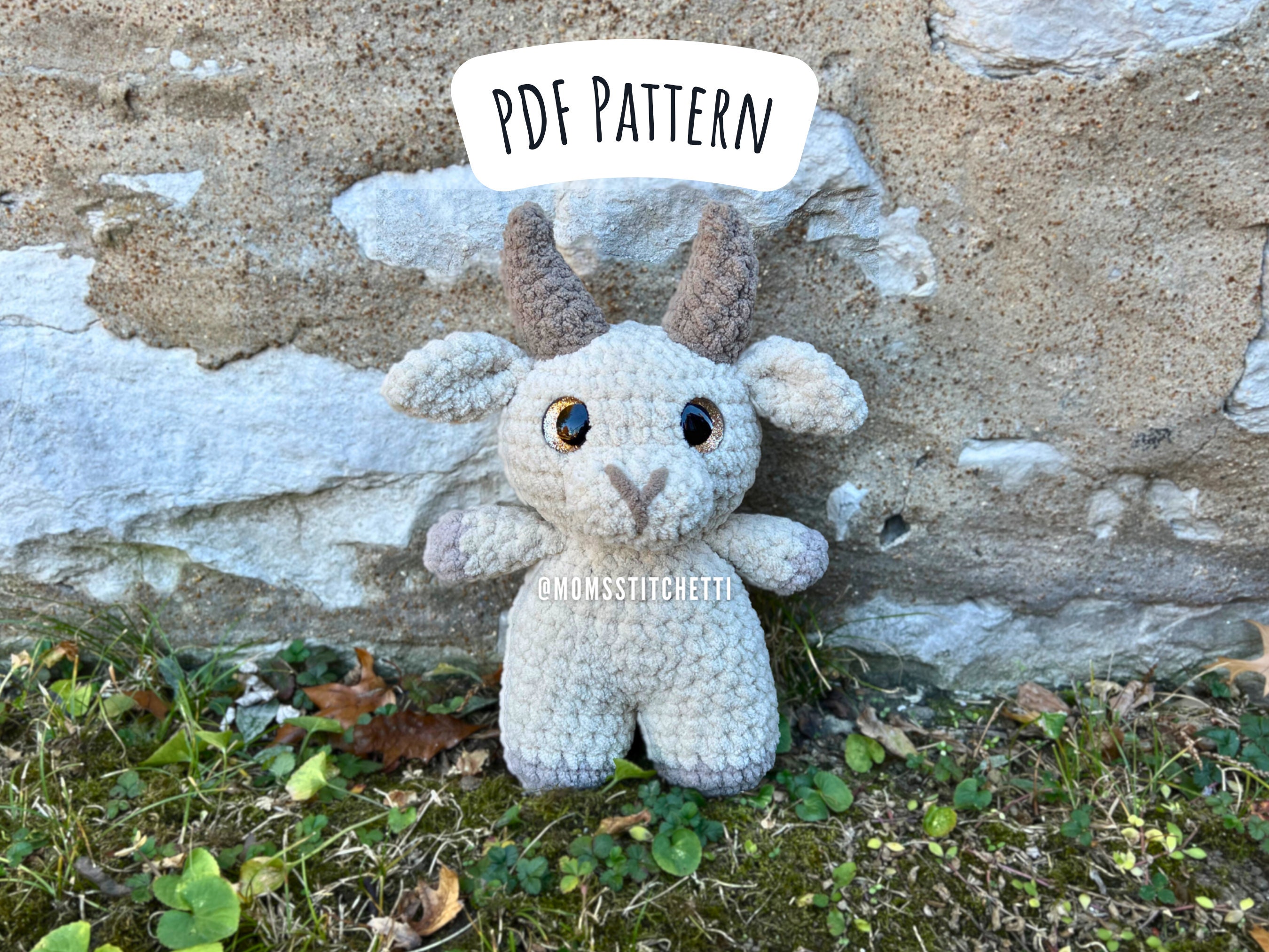 Low Sew Goat Crochet Pattern, Farm Animal Amigurumi Instructions