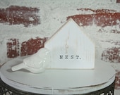 Nest Mini Sign, Tiered Tray Decor, Farmhouse Decor, Rae Dunn Accessories, Birdhouse, Wood Sign