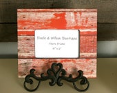 Red Barn wood Picture frame, Rectangle Frame, photo frame, 4 x 6 frame, Red frame, Christmas photo frame