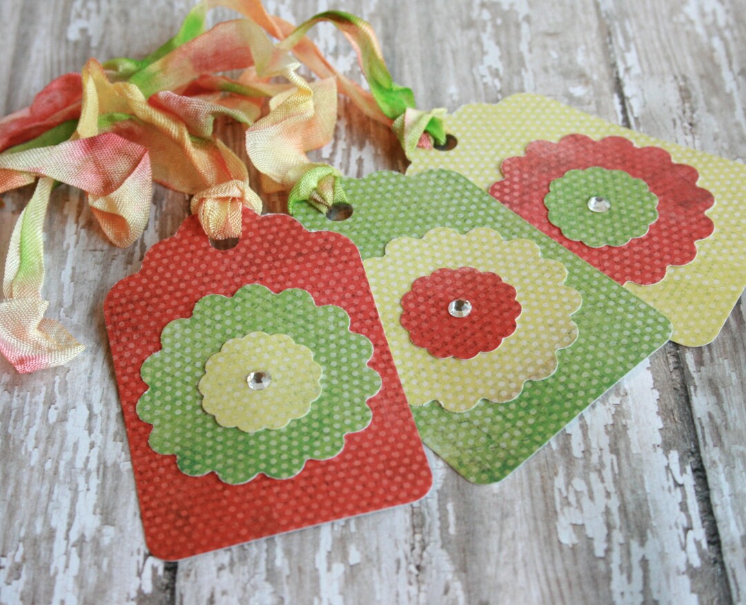 Spring Flower Tags // Flower Gift Tags // Shabby Chic Gift Tags Etsy