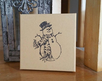 Snowman gift box, Set of 3, Kraft gift box, Christmas gift box, Ornament gift box