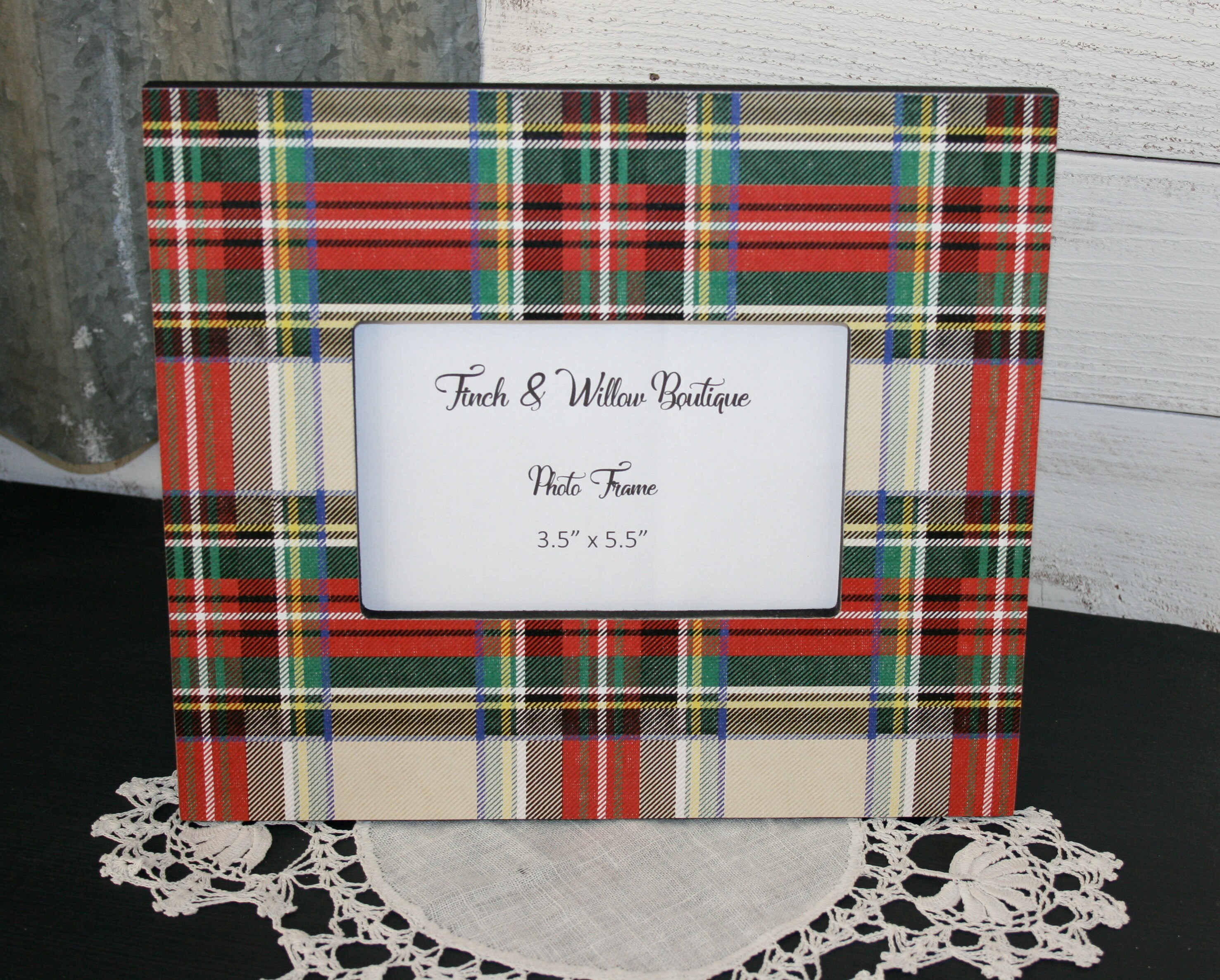 Plaid Picture frame Christmas Decor Plaid Frame Rectangle Etsy