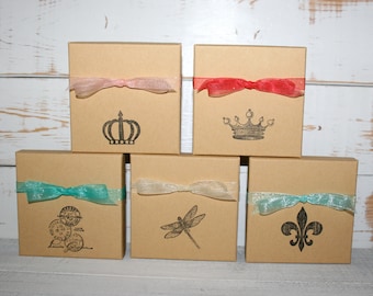 Set of 5 Gift Boxes, Paper gift box, Jewelry gift boxes, Bridesmaid gift box