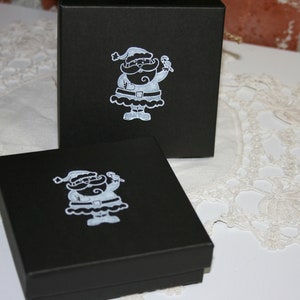 Set of 2 gift boxes, Santa gift boxes, Paper gift box, Black and white gift boxes, Jewelry gift boxes, Decorative gift box, Ornie gift box