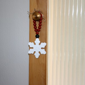 Snowflake Decor, Glittered Snowflake, Door knob hangers, Winter decor, tiered tray decor image 10