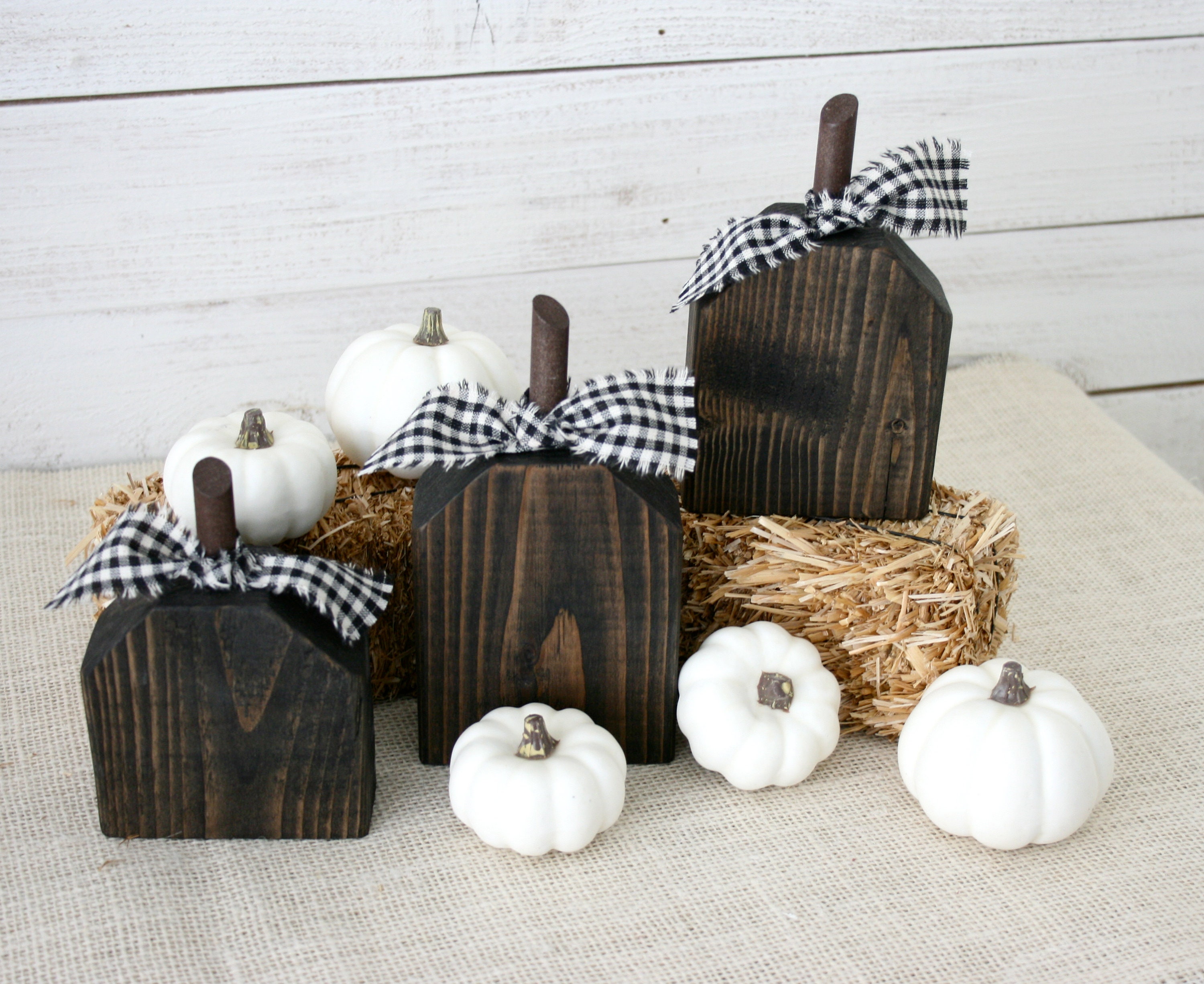 Wooden Pumpkin Set, Rustic Wood Pumpkins, Halloween Decor, Fall Decor ...