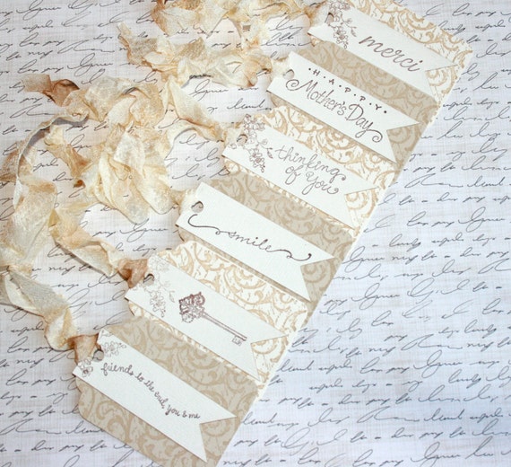 Shabby Chic Gift Tags // Gift Tag Assortment // Set of 6 Gift - Etsy