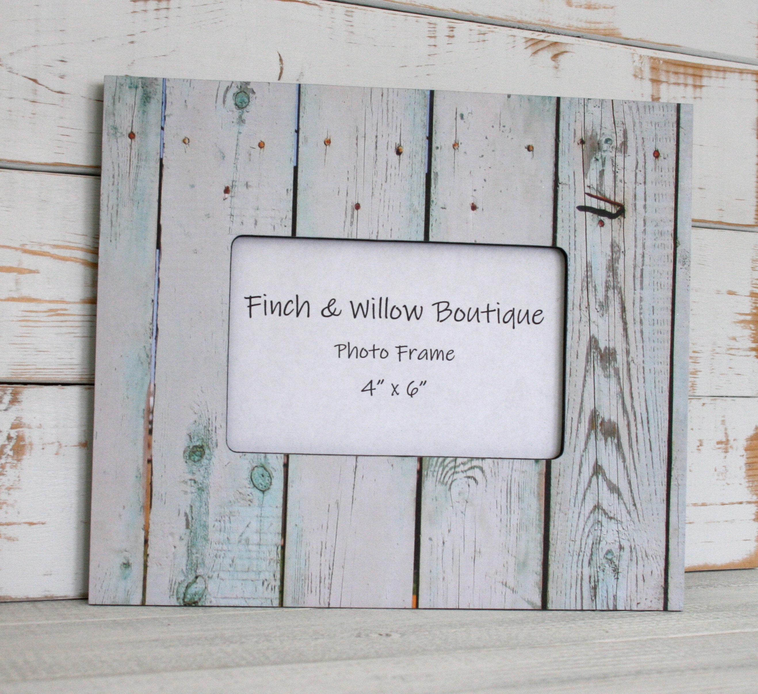 Cottage Style Picture frame Whitewashed wood frame Rectangle Etsy