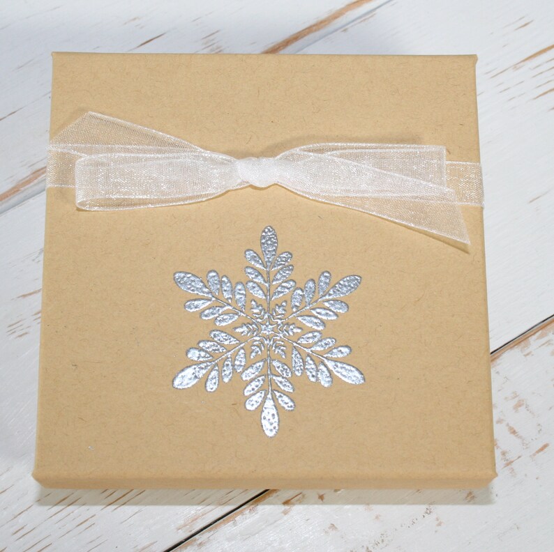 Holiday Gift Box Embossed Gift Boxes Snowflake Paper Gift Etsy