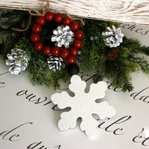 Snowflake Decor, Glittered Snowflake, Door knob hangers, Winter decor, tiered tray decor image 9