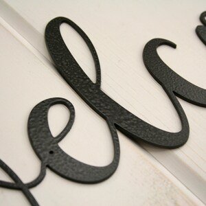 Welcome Sign, Hammered Matte Black, Metal Word, Metal Wall Art ...