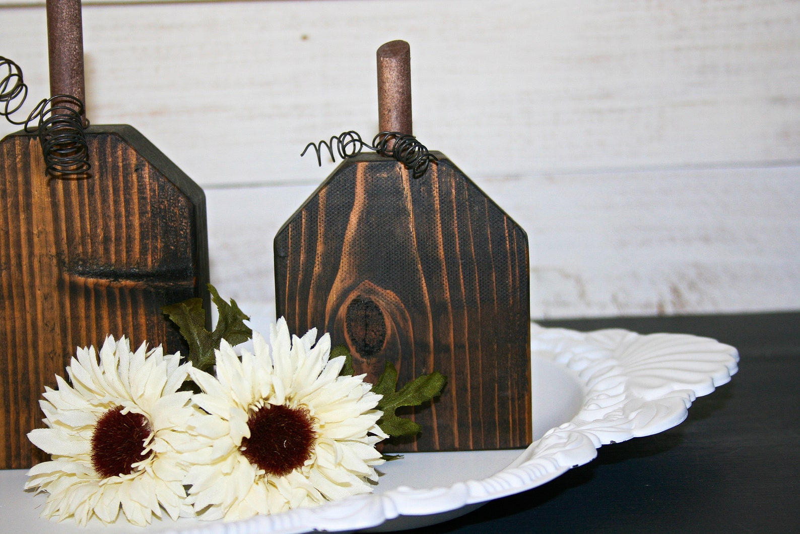 Wooden Pumpkin Set, Rustic Wood Pumpkins, Halloween Decor, Fall Decor ...
