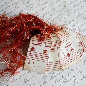 Sheet Music Gift Tags // Christmas Gift Tag // Set of 5 Gift Tags // Holiday Gift Tag // Paper ...