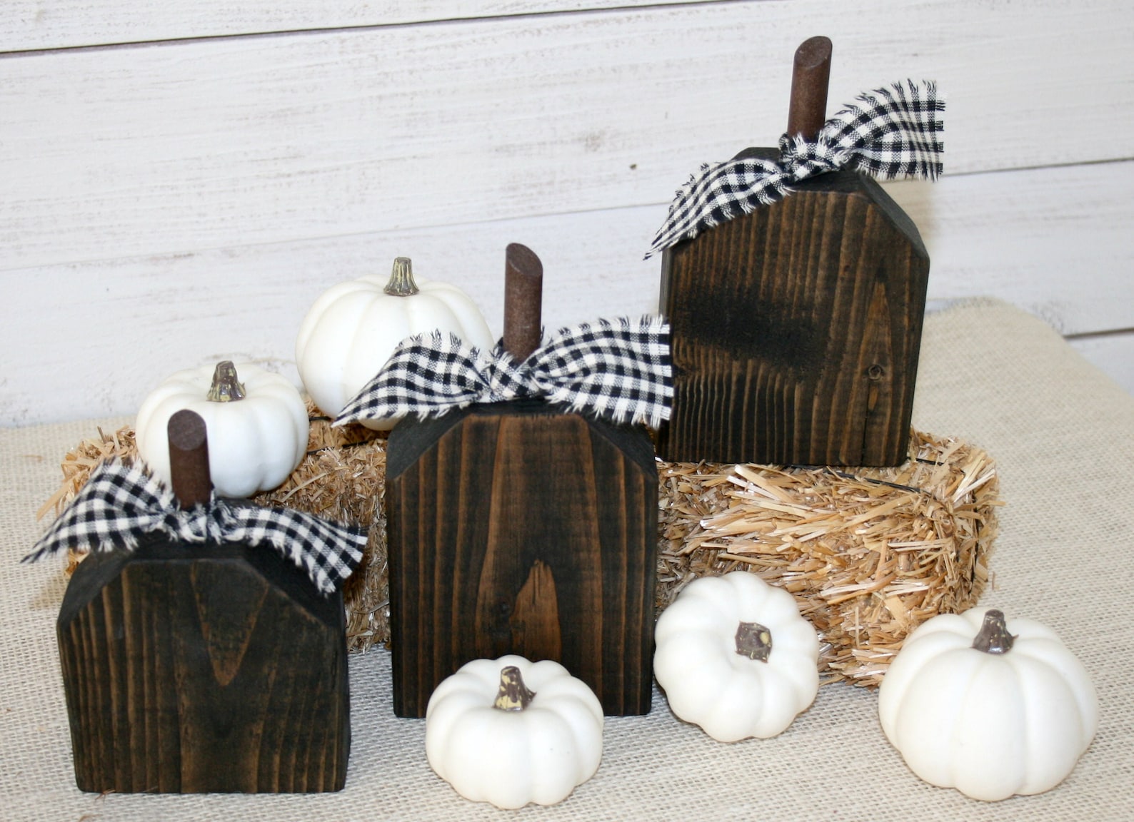 Wooden Pumpkin Set, Rustic Wood Pumpkins, Halloween Decor, Fall Decor ...