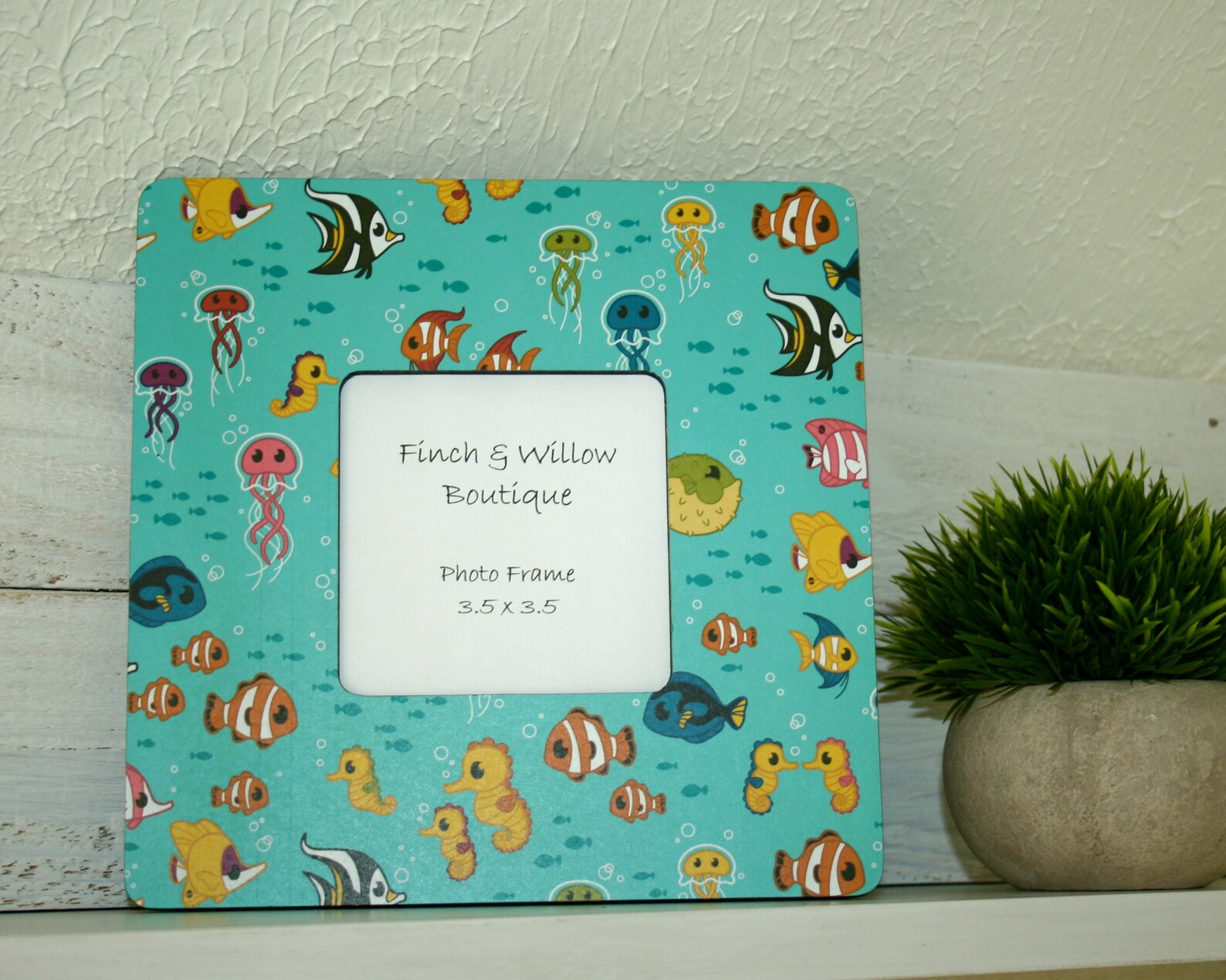 Whimsical fish photo frame Nursery decor Etsy