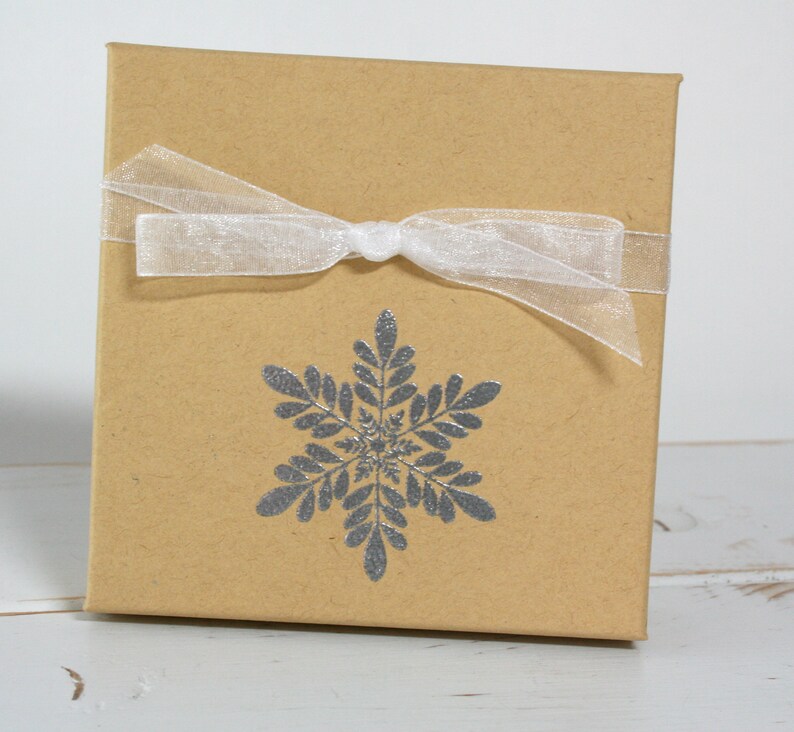 Holiday Gift Box Embossed Gift Boxes Snowflake Paper Gift Etsy