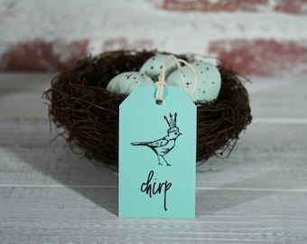 Bird Gift Tags // Set of 6 Gift Tags // Chirp Gift Tags // Shabby Chic Gift Tag // Paper Decoration