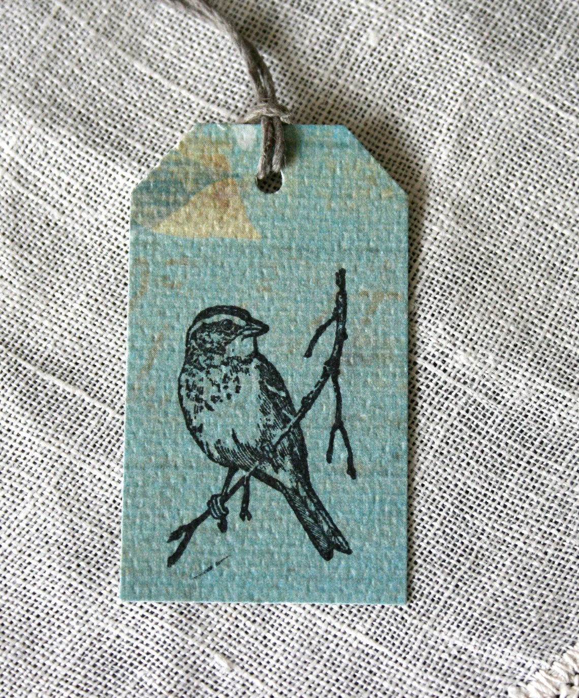 Bird Lover Gift Tag // Blue and Green Tags // Bird on a Branch Etsy