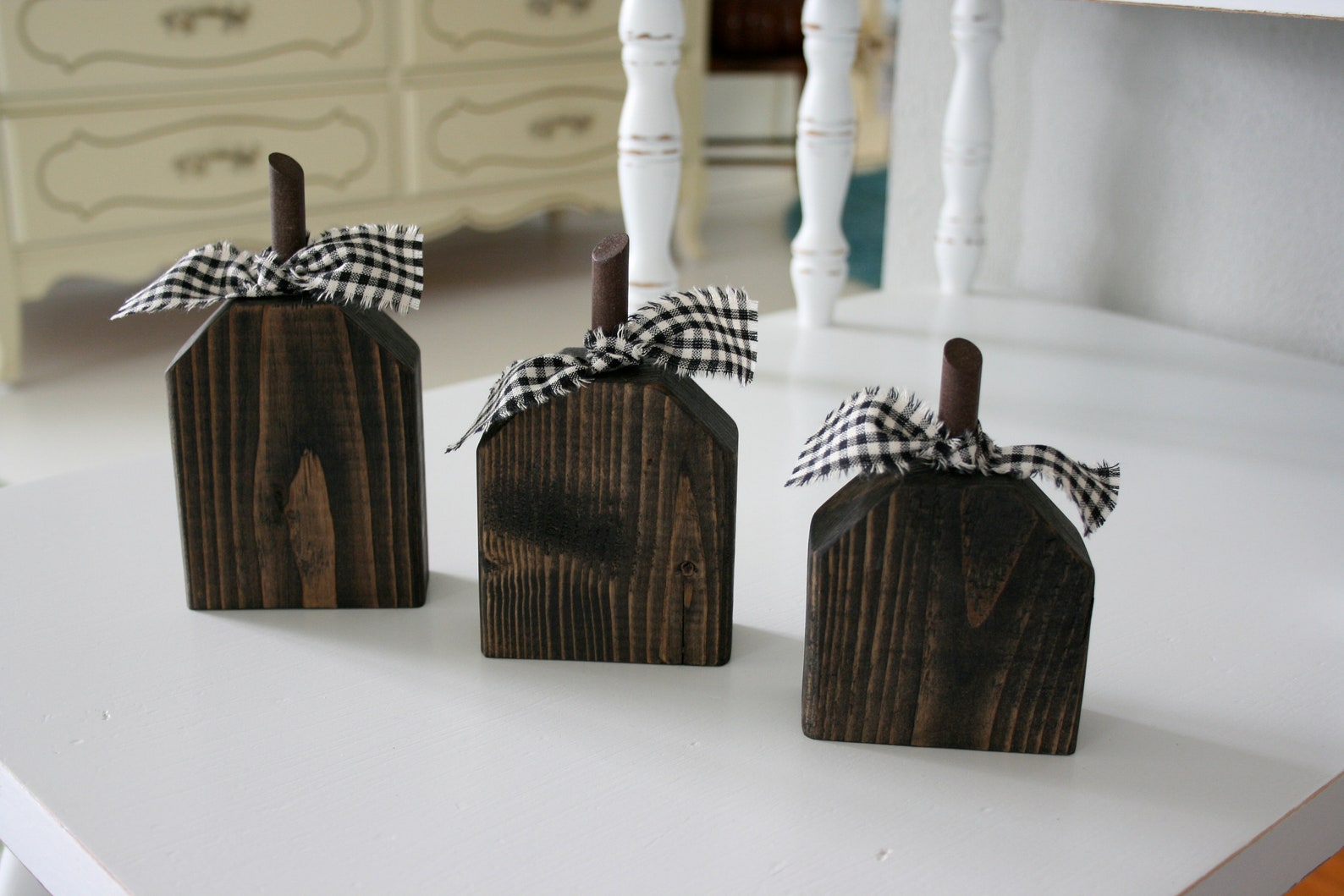Wooden Pumpkin Set, Rustic Wood Pumpkins, Halloween Decor, Fall Decor ...
