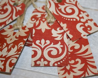 Red Gift Tags // Christmas Gift Tag // Set of 6 Gift Tags // Holiday Gift Tag // Paper Decoration