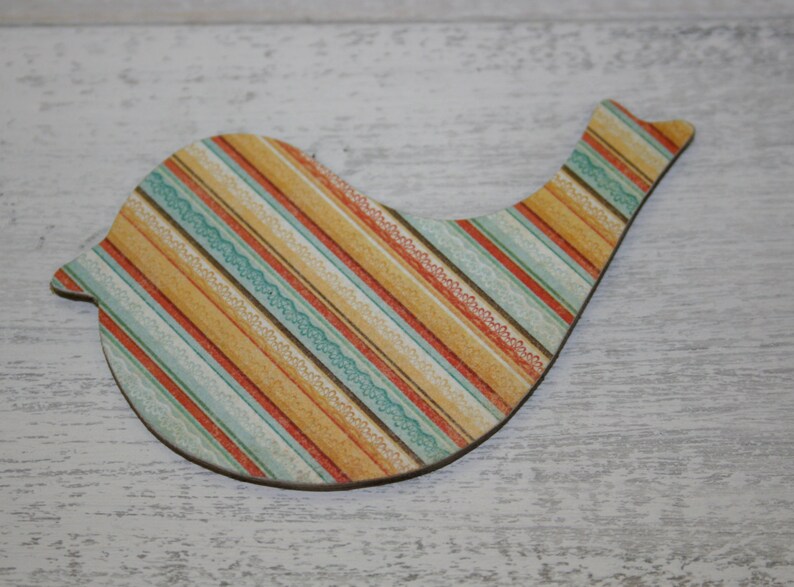 Decoupage magnets Aqua and coral magnet set Fridge magnets Nature lover gift Bird decor Bird magnets