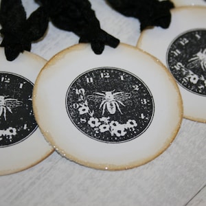 French Bee Gift Tags, Queen Bee gift tags, 2 inch tags, gift tags, Set of 4 tags