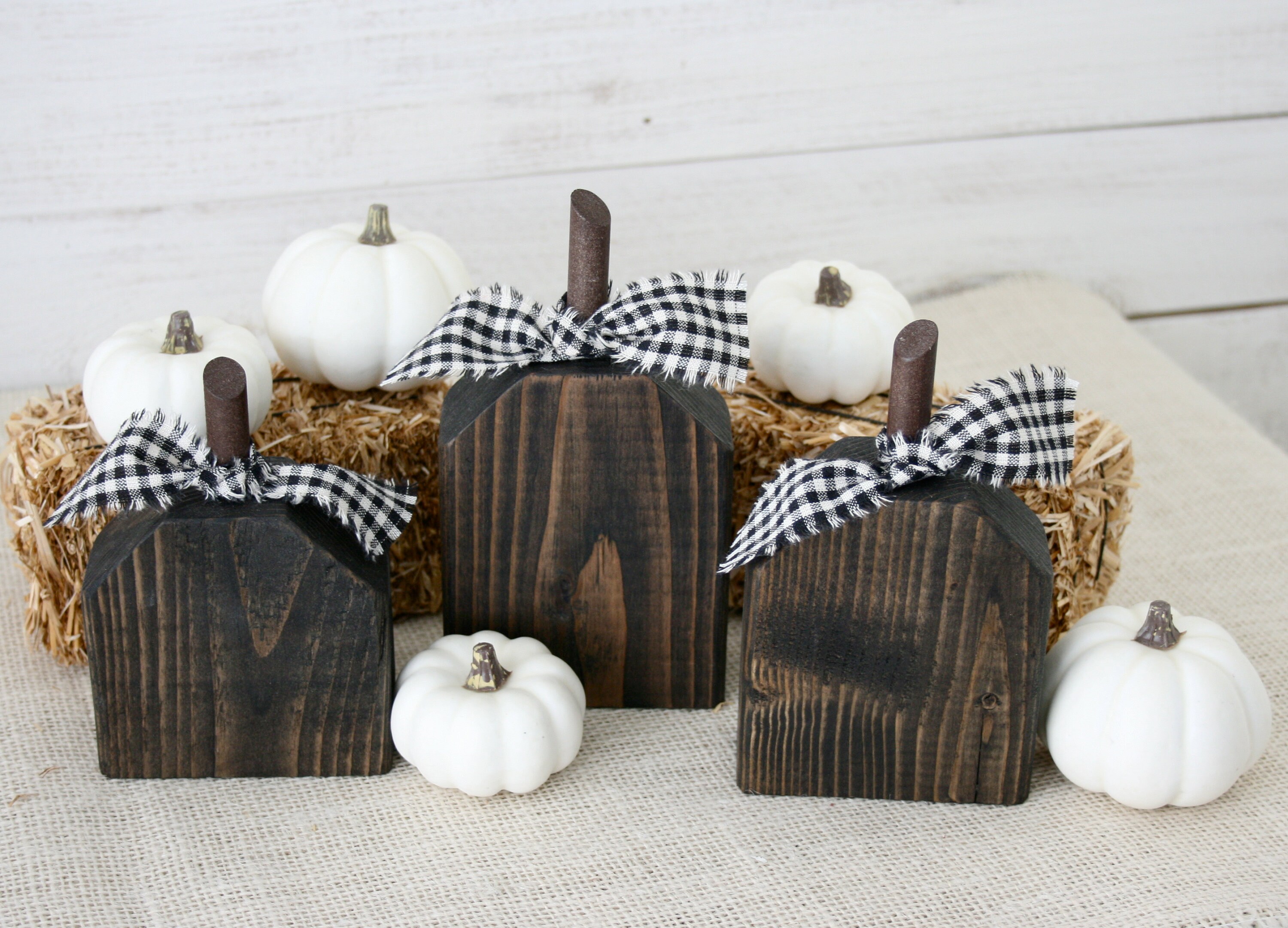 Wooden Pumpkin Set, Rustic Wood Pumpkins, Halloween Decor, Fall Decor ...