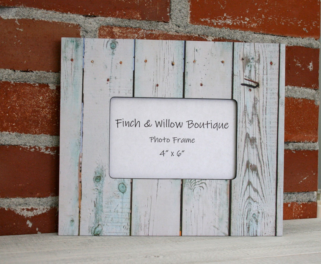 Cottage Style Picture Frame, Whitewashed Wood Frame, Rectangle Frame
