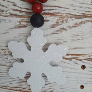 Snowflake Decor, Glittered Snowflake, Door knob hangers, Winter decor, tiered tray decor image 4