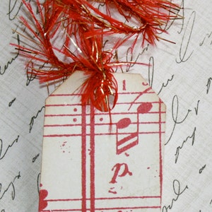 Sheet Music Gift Tags // Christmas Gift Tag // Set of 5 Gift Tags // Holiday Gift Tag // Paper ...