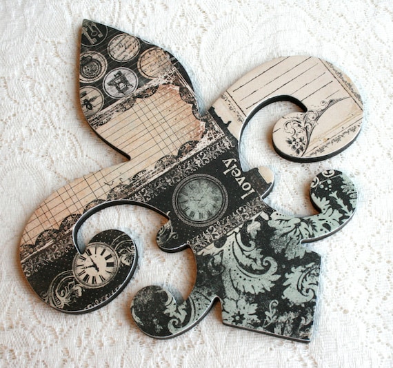 Fleur De Lis Decoracion De La Pared Decoracion De Pared Negra Etsy