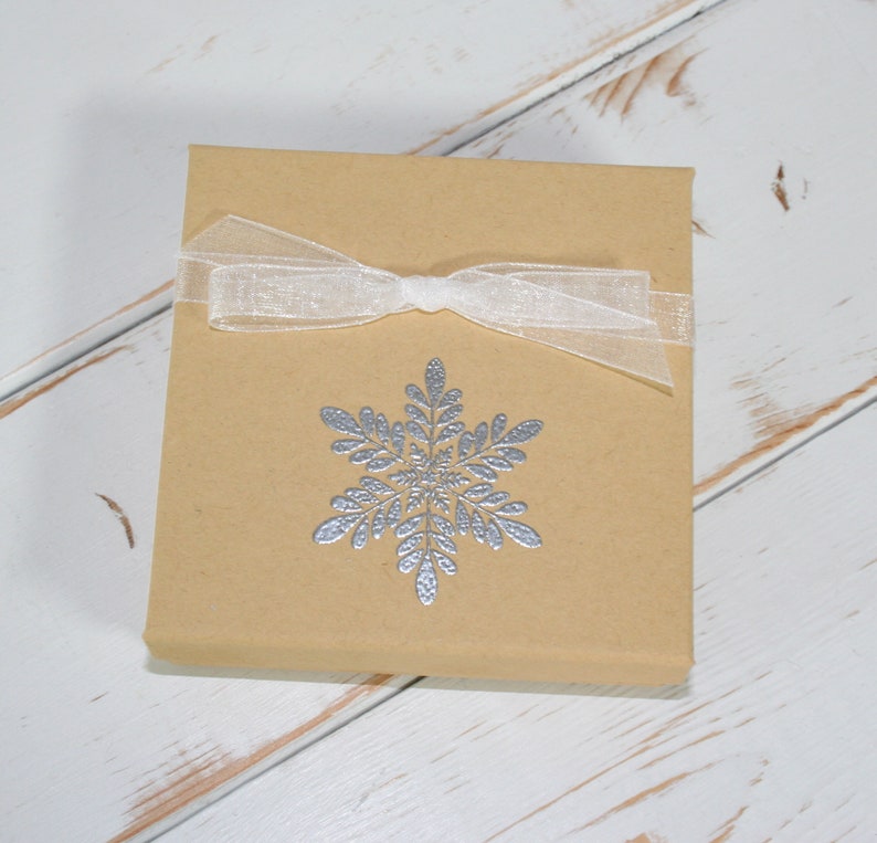 Holiday Gift Box Embossed Gift Boxes Snowflake Paper Gift Etsy