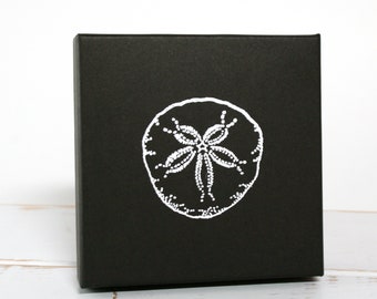 Sand dollar gift box, Paper gift box, Black and white gift boxes, Jewelry gift boxes, Wedding, Decorative gift box