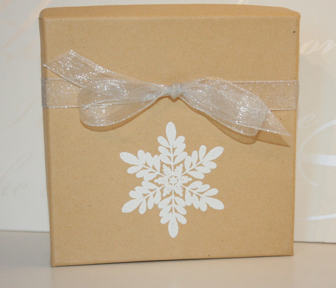 Snowflake Gift Box Holiday Gift Box Embossed Gift Boxes Etsy