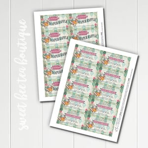 Alice in Wonderland Baby Shower Invitation Inserts Boy or Girl Printable Book Request & Diaper Raffle Tickets Green Mad Tea Party image 2