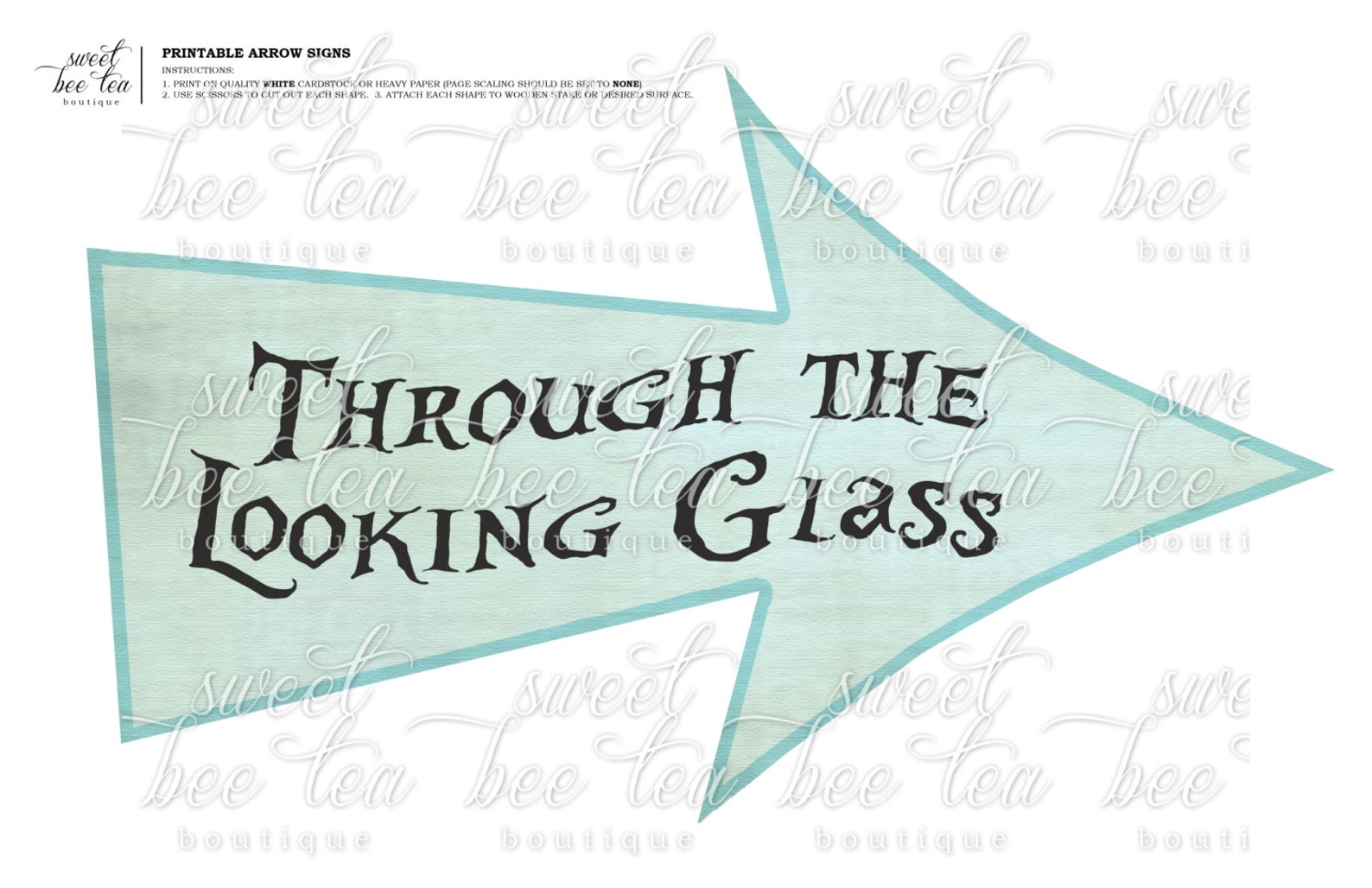 Alice in Wonderland Printable Arrow Signs Birthday Tea - Etsy