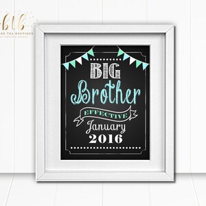 Estamos esperando el cartel de pizarra imprimible por el embarazo - Foto Prop - Nuevo anuncio del bebé - Gran Hermano Hermana Grande Sólo niño expirando