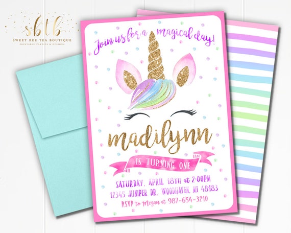 Unicorn Face Invitations Printable 4,203 Birthday Invitation Template