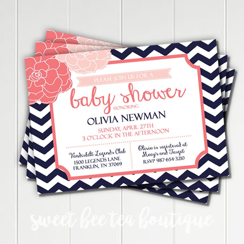 Baby Shower Invitation Boy or Girl Printable Invite Etsy