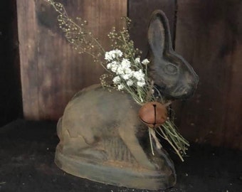 Large Beeswax Bunny from Antique Mold