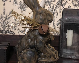 Extra Large Beeswax Bunny w/Basket and Eggs