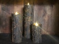 Set of 3 Drippy Beeswax Flameless Candles w/Timer Tealights